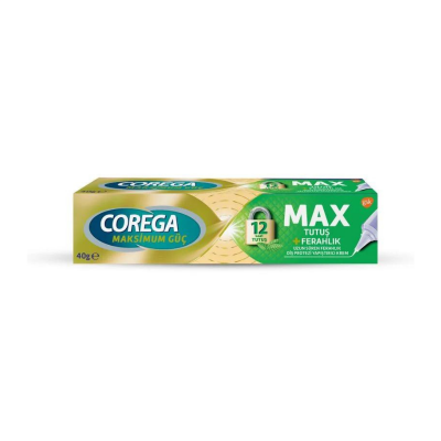Corega Max Tutuş + Ferahlık Diş Protezi Yapıştırıcı Krem 40 gr - 1