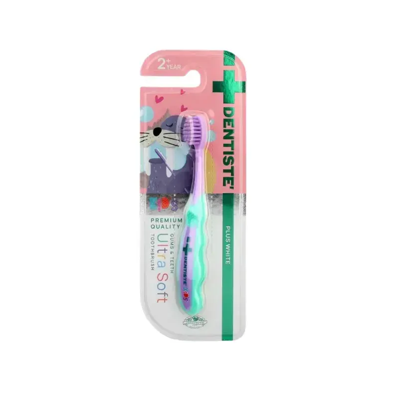 Dentiste Kids Ultra Soft Diş Fırçası +2 Yaş - Yeşil & Mor -1