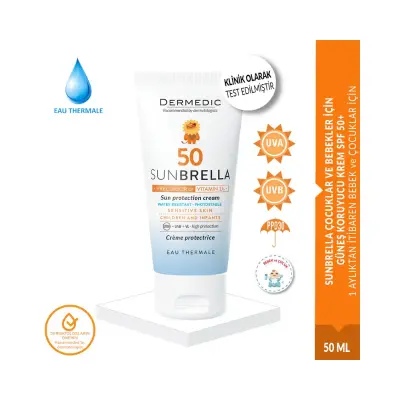 Dermedic Sunbrella Çocuklar Ve Bebekler İçin SPF50+ Güneş Koruyucu Krem 50 ml - 1