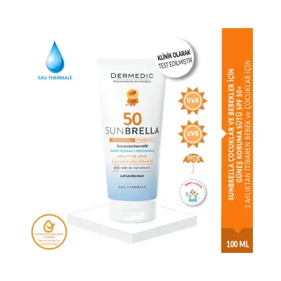 Dermedic Sunbrella Çocuklar Ve Bebekler İçin SPF50+ Güneş Koruyucu Süt 100 ml - 1