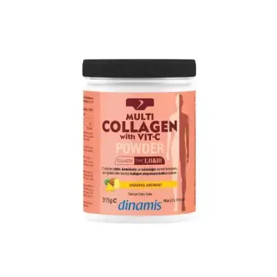 Dinamis Multi Collagen With Vit C Toz Ananas Aromalı 315 gr - DİNAMİS