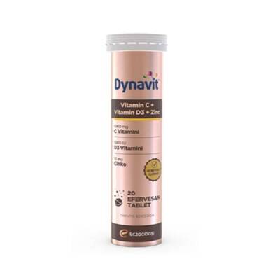 Dynavit Vitamin C+Vitamin D3+ Çinko Efervesan 20 Tablet - 1