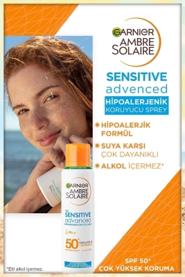 Garnier Ambre Solaire Hassas Ciltler İçin Güneş Koruyucu Sprey Spf 50 150 ml - 3