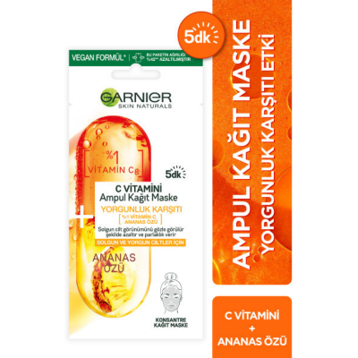 Garnier C Vitamini Yorgunluk Karşıtı Ampul Kağıt Maske 15 gr - 1