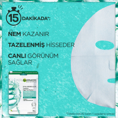 Garnier Hyaluronik Aloe Tazeleyici Kağıt Yüz Maskesi 28 gr - 3