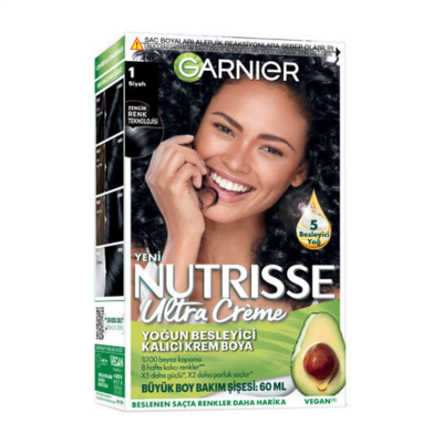Garnier Nutrisse Ultra Creme 1 Siyah Saç Boyası - 1