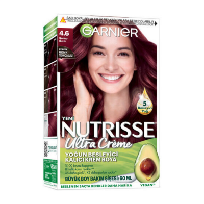 Garnier Nutrisse Ultra Creme 4.6 Şarap Kızılı Saç Boyası - 1