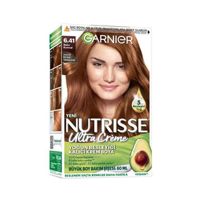 Garnier Nutrisse Ultra Creme 6.41 Bakır Kumral Saç Boyası - 1