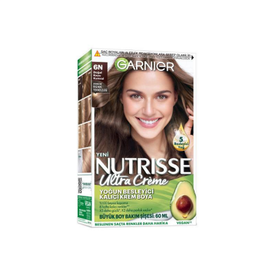 Garnier Nutrisse Ultra Creme 6N Doğal Koyu Kumral Saç Boyası - 1