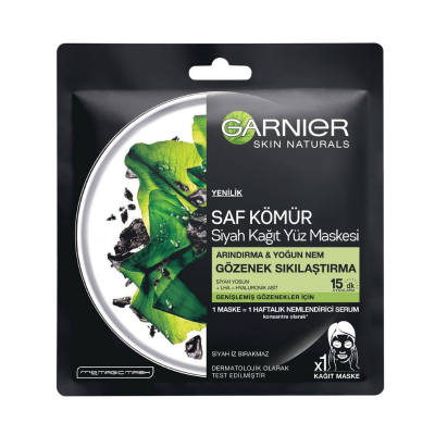 Garnier Skin Naturals Saf Kömür Siyah Yosun Kağıt Yüz Maskesi - 2