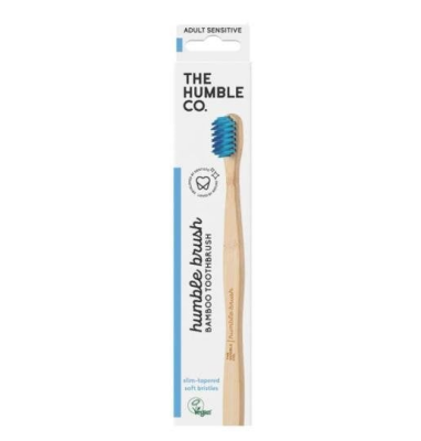 Humble Brush Ekolojik Bambu Hassas Diş Fırçası Yetişkinler İçin Mavi - 2