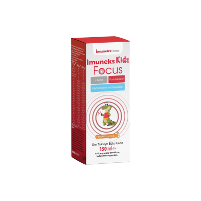 İmuneks Kids Focus Portakal Aromalı Sıvı Takviye Edici Gıda 150 ml - 1