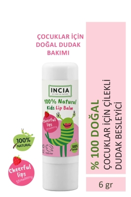 Incia Doğal Çilekli Dudak Besleyici 6 gr - 2