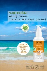 Incia Doğal Tüm Aile için Güneş Losyonu Spf50+ 100 ml - 5