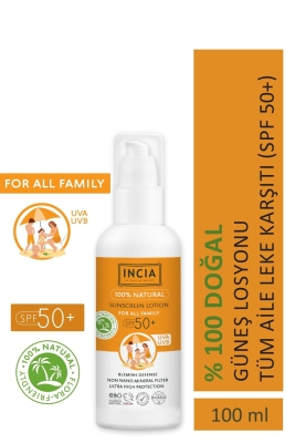 Incia Doğal Tüm Aile için Güneş Losyonu Spf50+ 100 ml - 2