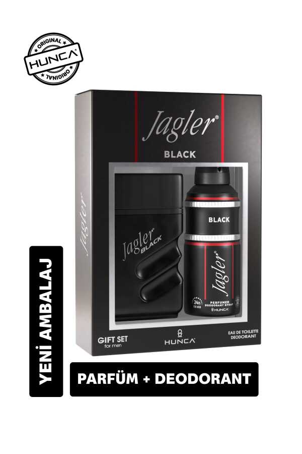 Jagler Black 150 ml Deo Sprey + 90 ml Erkek Parfüm Seti -1