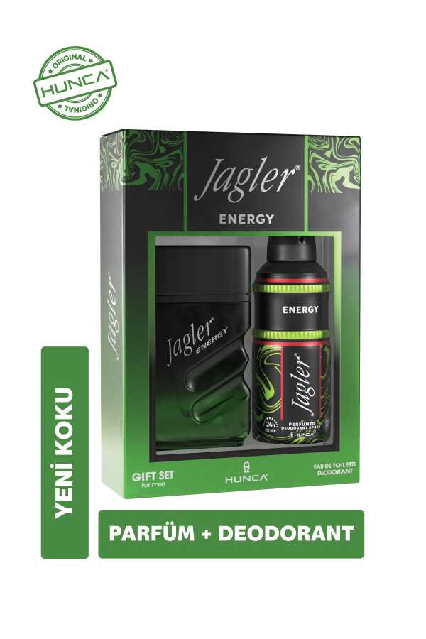 Jagler Energy 150 ml Deo Sprey + 90 ml Erkek Parfüm Seti -1