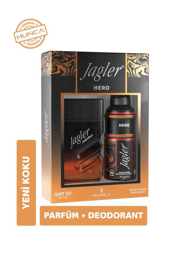 Jagler Hero 150 ml Deo Sprey + 90 ml Erkek Parfüm Seti -1