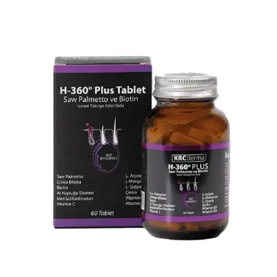 KRC Derma Hair 360 Plus Saw Palmetto ve Biotin 60 Tablet - KRC Derma