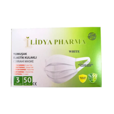 Lidya Pharma Beyaz Cerrahi Yüz Maskesi 50 Adet - 1