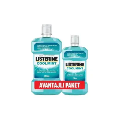 Listerine Cool Mint Nane Aromalı 500 ml + 250 ml - Avantajlı Paket - Listerine