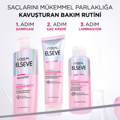 Loreal Elseve Glycolic Gloss Laminasyon Saç Bakımı 200 ml - 3