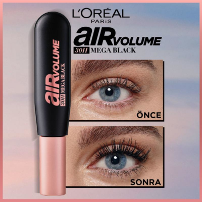 Loreal Paris Air Volume Mega Black Maskara - Ekstra Siyah - 3