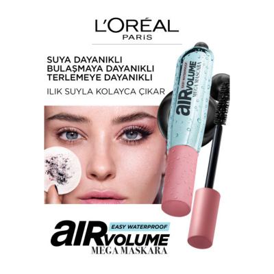 Loreal Paris Air Volume Mega Suya Dayanıklı Siyah Maskara - 3