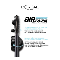 Loreal Paris Air Volume Mega Suya Dayanıklı Siyah Maskara - 4