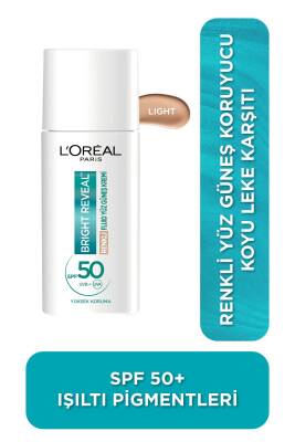 Loreal Paris Bright Reveal Spf 50+ Koyu Leke Karşıtı Renkli Fluid Güneş Kremi 50 ml - Light - 1