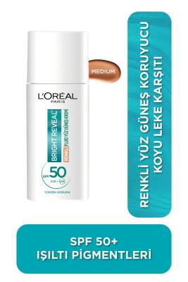 Loreal Paris Bright Reveal Spf 50+ Koyu Leke Karşıtı Renkli Fluid Güneş Kremi 50 ml - Medium - 1