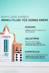Loreal Paris Bright Reveal Spf 50+ Koyu Leke Karşıtı Renkli Fluid Güneş Kremi 50 ml - Medium - 5