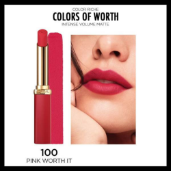 Loreal Paris Color Riche Colors of Worth Intense Volume Matte Ruj - 100 Pink Worth It - 5