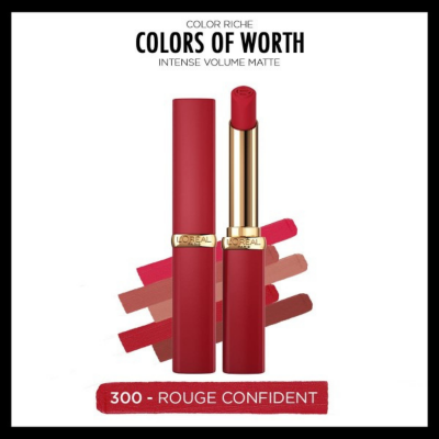 Loreal Paris Color Riche Colors of Worth Intense Volume Matte Ruj - 300 Rouge Confident - 2