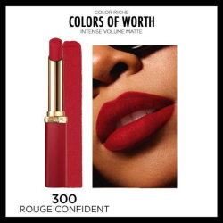 Loreal Paris Color Riche Colors of Worth Intense Volume Matte Ruj - 300 Rouge Confident - 5