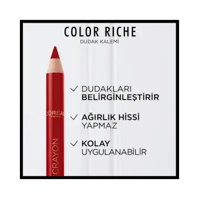 Loreal Paris Color Riche Le Lip Crayon Dudak Kalemi - 300 Le Rouge Paris - 3
