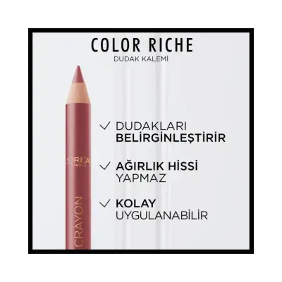 Loreal Paris Color Riche Le Lip Crayon Dudak Kalemi - 635 Worth It Medium - 3