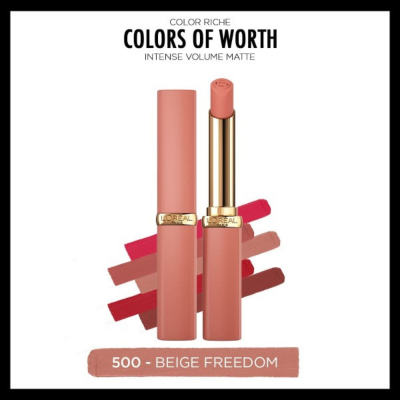 Loreal Paris Colors of Worth Color Riche Intense Volume Matte Ruj - 500 Beige Freedom - 7