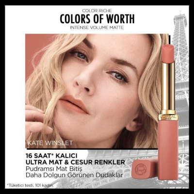 Loreal Paris Colors of Worth Color Riche Intense Volume Matte Ruj - 500 Beige Freedom - 9