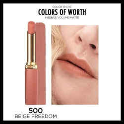 Loreal Paris Colors of Worth Color Riche Intense Volume Matte Ruj - 500 Beige Freedom - 10