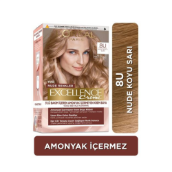 Loreal Paris Excellence Creme Nude Renkler Saç Boyası - 8U Nude Koyu Sarı - Loreal Paris