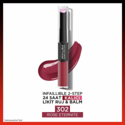 Loreal Paris Infaillible 2-Step 24 Saat Kalıcı Likit Ruj & Balm - 302 Rose Eternite - 7