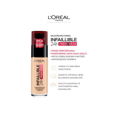 Loreal Paris Infaillible 24H Fresh Wear Fondöten - 120 Vanilla - 5