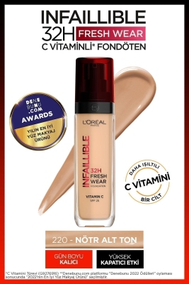 Loreal Paris Infaillible 32H Fresh Wear Fondöten - 220 Natural Sand - 2