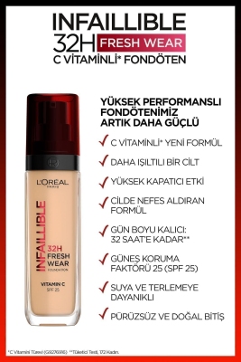 Loreal Paris Infaillible 32H Fresh Wear Fondöten - 220 Natural Sand - 4