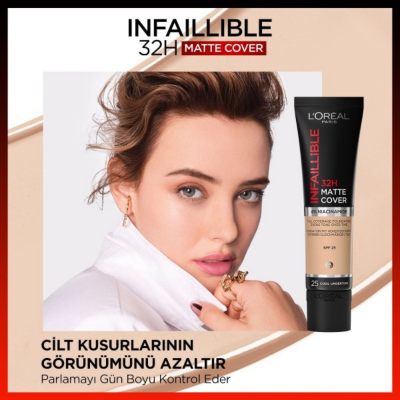 Loreal Paris Infaillible 32H Matte Cover Yüksek Kapatıcı Fondöten - 145 Warm Undertone - 3