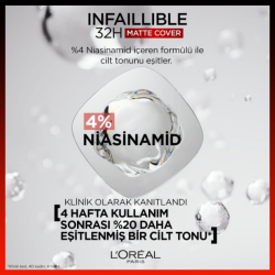 Loreal Paris Infaillible 32H Matte Cover Yüksek Kapatıcı Fondöten - 145 Warm Undertone - 5