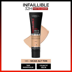 Loreal Paris Infaillible 32H Matte Cover Yüksek Kapatıcı Fondöten - 145 Warm Undertone - 2