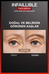 Loreal Paris Infaillible Faux Brow Ultra İnce Uçlu Kaş Kalemi - Blonde - 3