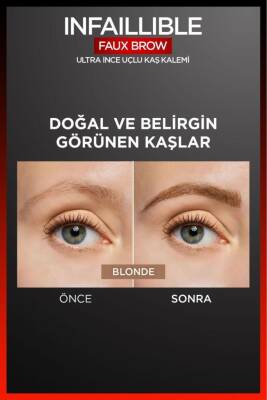 Loreal Paris Infaillible Faux Brow Ultra İnce Uçlu Kaş Kalemi - Blonde - 3